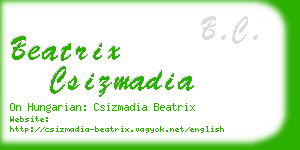 beatrix csizmadia business card